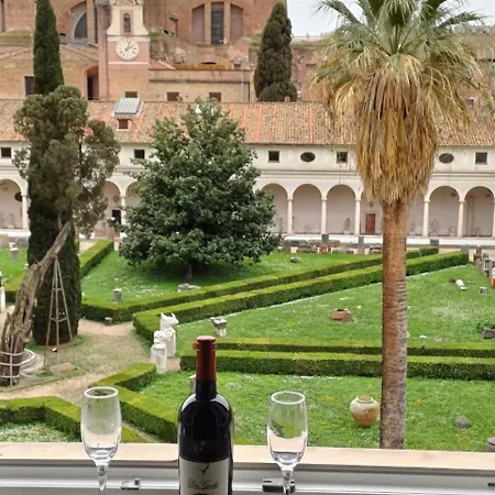 Camera X2 Con Magnifica Vista Sul Chiostro Di Michelangelo E Le Terme Di Diocleziano